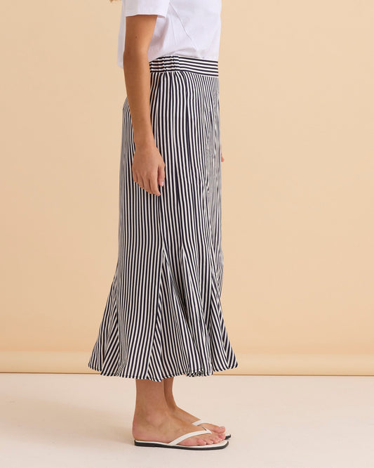 Betty Basics Darla Skirt (Navy Stripe)