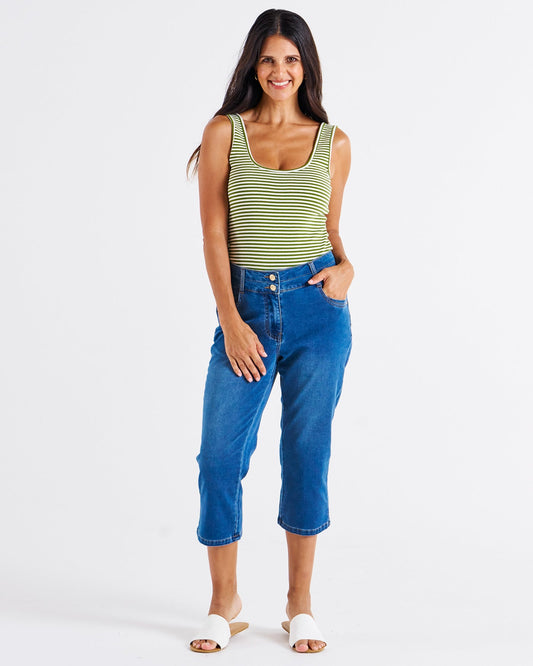 Betty Basics Alessi Crop Jean (True Blue)