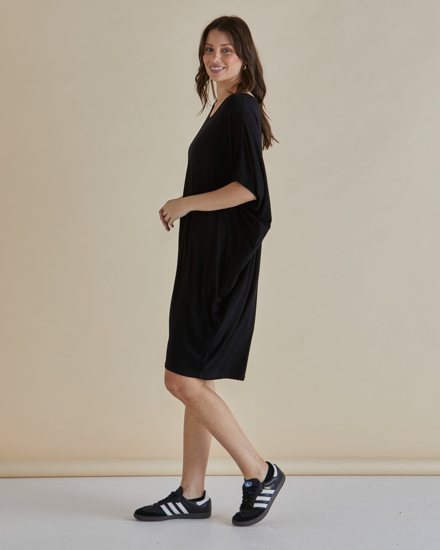 Betty Basics Maui T-Shirt Dress (Black)