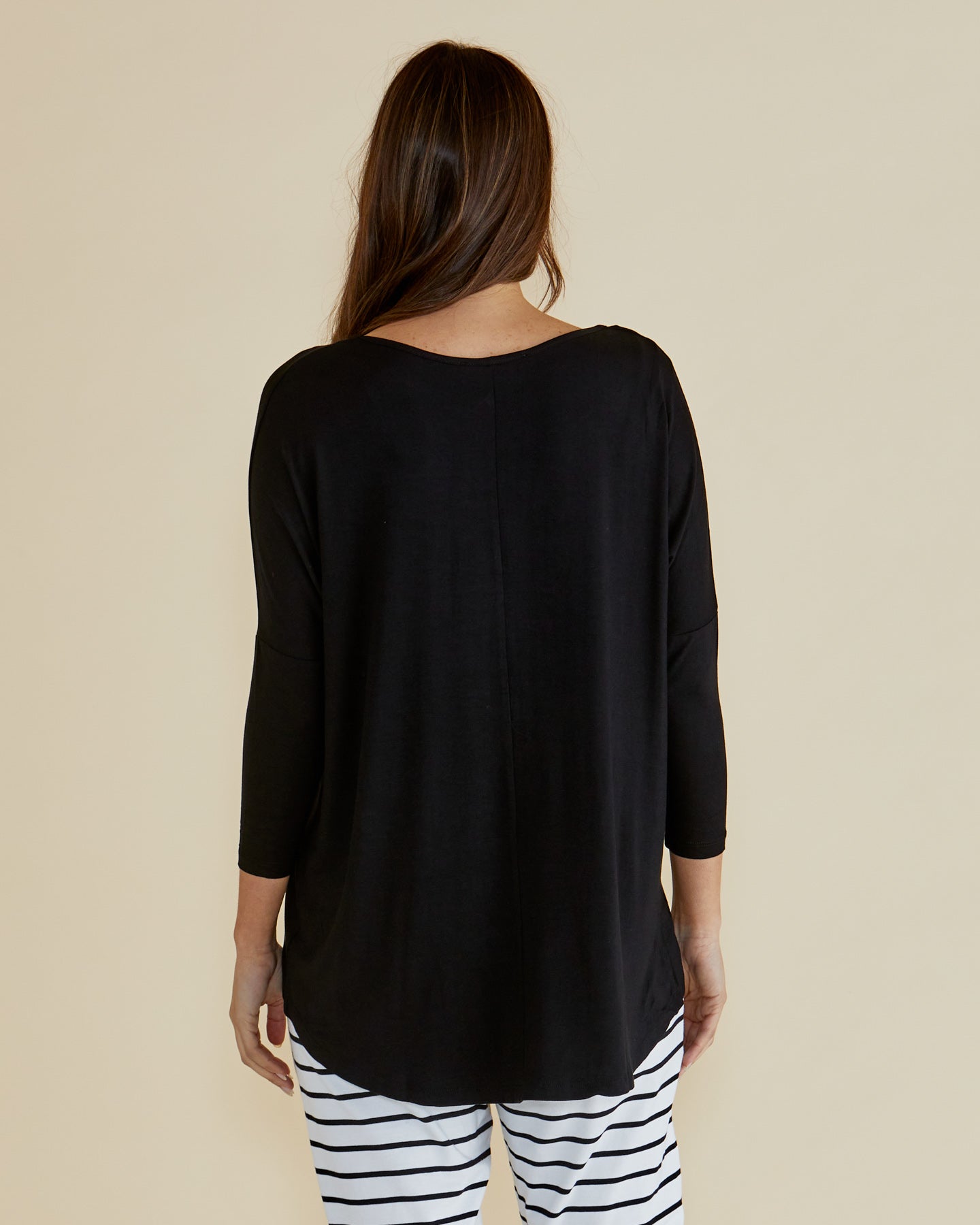 Betty Basics Milan 3/4 Sleeve Top (Black)