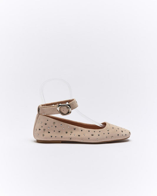 Image of Shoes. Productname: Walnut Melbourne Bexley Ballet in Beige Suede colour by brand - Walnut Melbourne