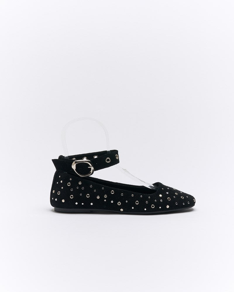 Image of Shoes. Productname: Walnut Melbourne Bexley Ballet in Black Suede colour by brand - Walnut Melbourne