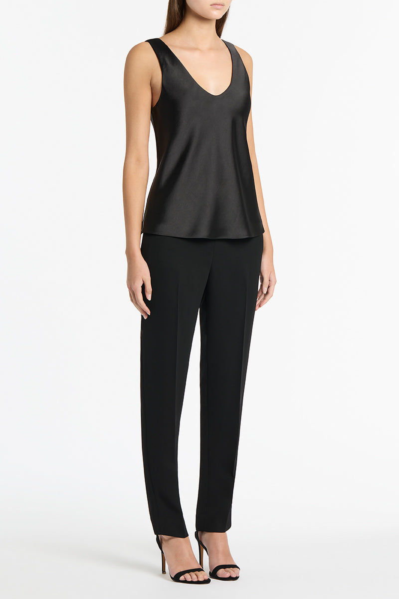 Carla Zampatti Black Crepe Classic Slim Pant (Black Cz_Autumn_23)