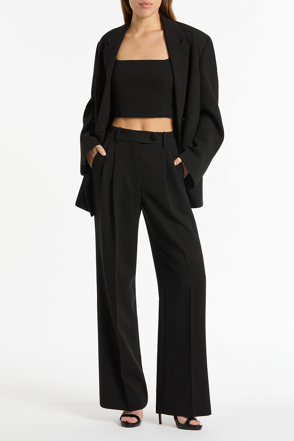 Carla Zampatti Crepe Wide Leg Pant (Black)