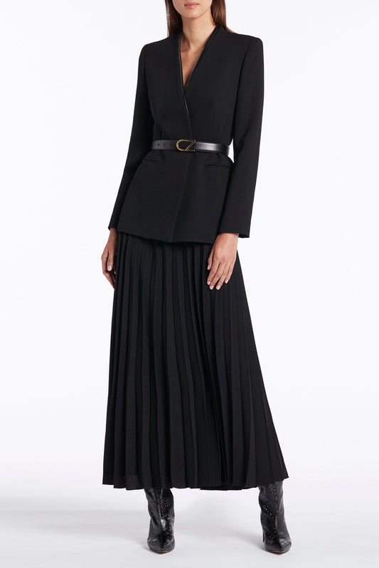 Carla Zampatti Leather Cz Logo Belt (Black)