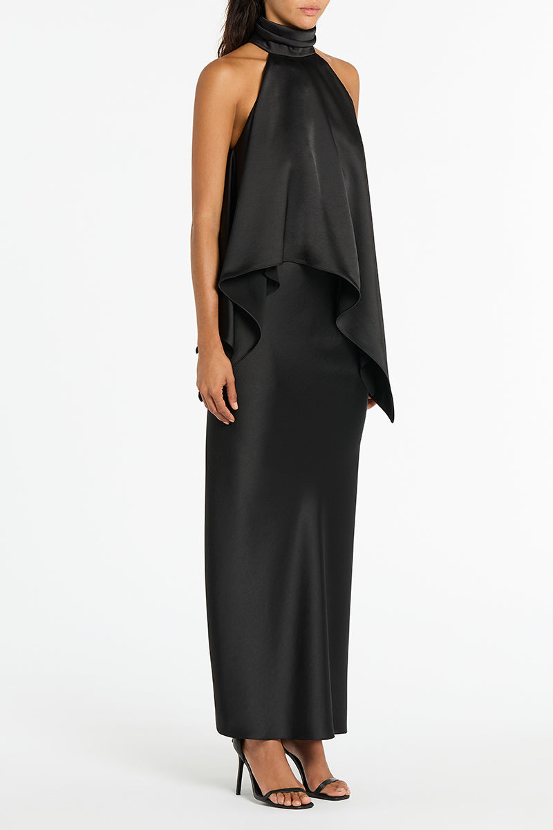 Carla Zampatti Satin Bias Skirt (Black)