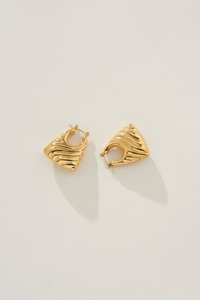 Image of Earrings. Product name - Anja Hoop Earrings Gold in Gold colour by brand - Reliquia Jewellery