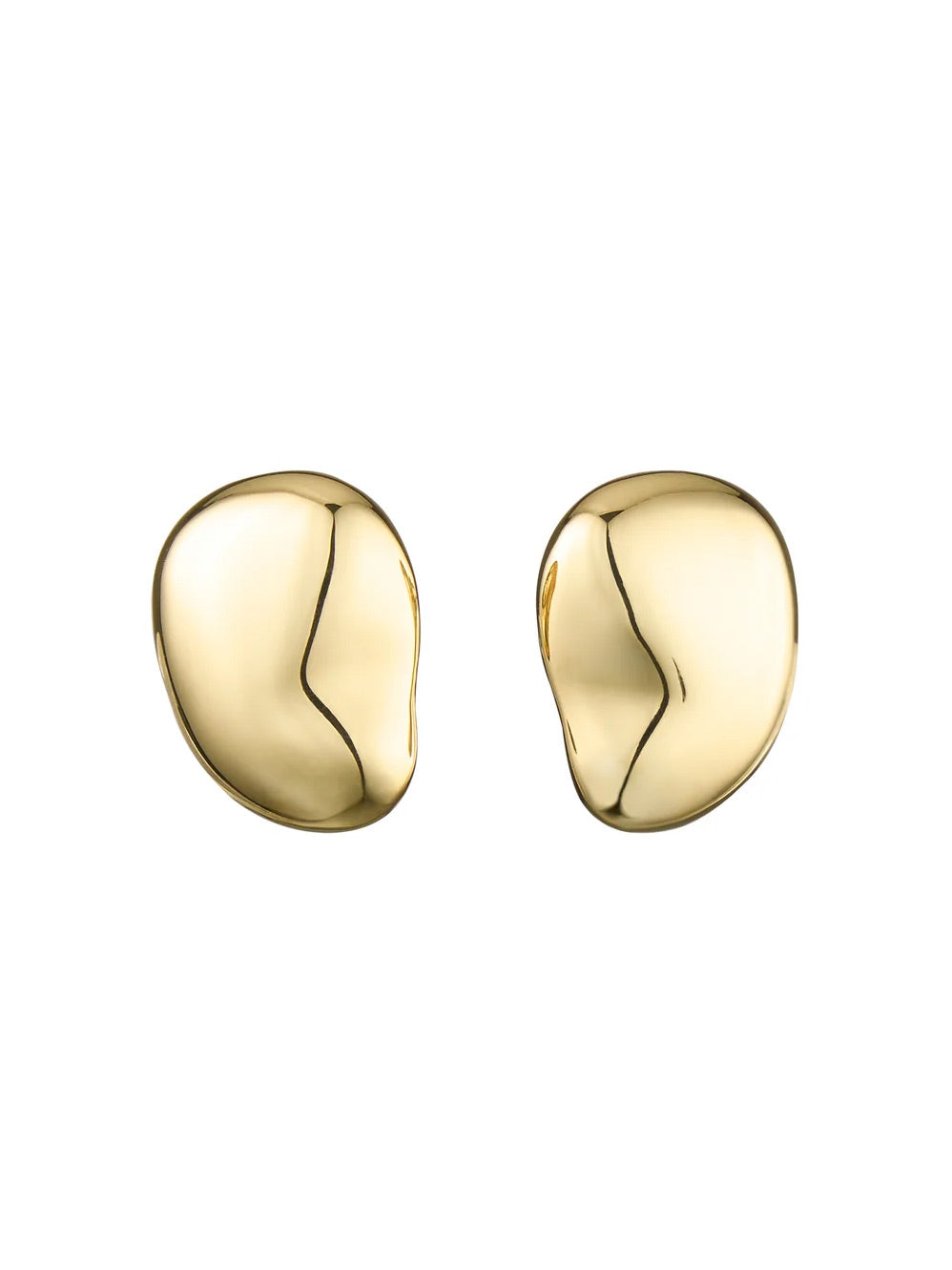 Image of Accessories. Productname: BLING BAR FAVA GRANDE STUDS in Gold colour by brand - Bling Bar