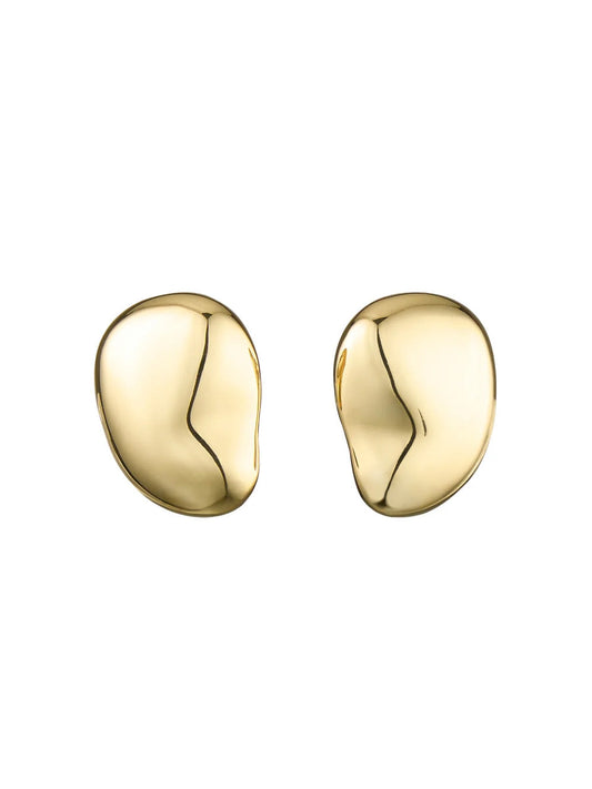 Image of Accessories. Productname: BLING BAR FAVA GRANDE STUDS in Gold colour by brand - Bling Bar
