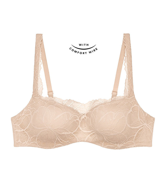 Triumph Body Make Up Illusion Lace Balconette Bra (Nude Beige)