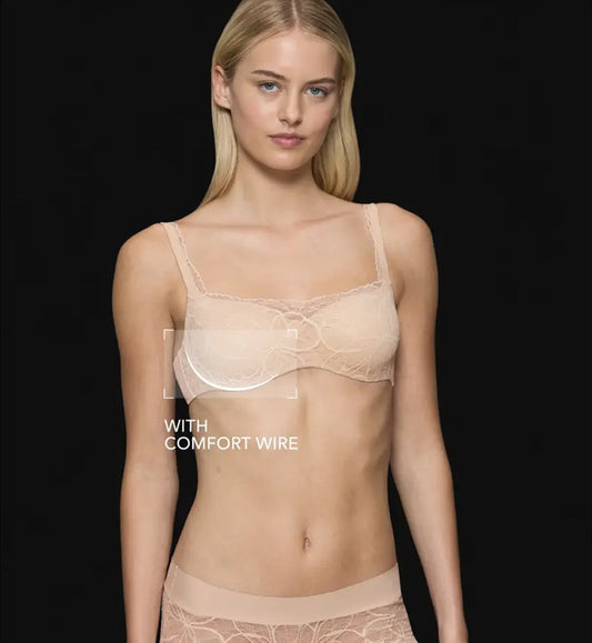 Image of Bras. Productname: Triumph Body Make Up Illusion Lace Balconette Bra in Nude Beige colour by brand - Triumph