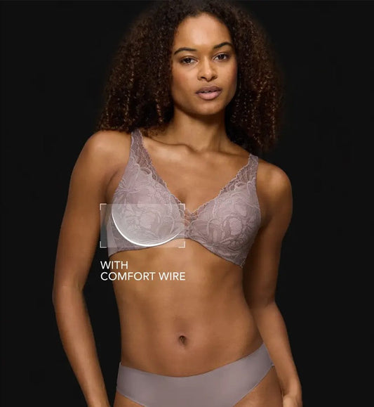 Image of Bras. Productname: Triumph Body Make Up Illusion Lace Wired Padded in Pigeon Grey colour by brand - Triumph