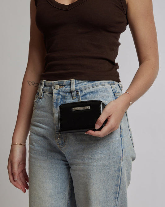 Image of Wallets. Productname: Colette Black Tiana Plate Wallet in Black colour by brand - Colette