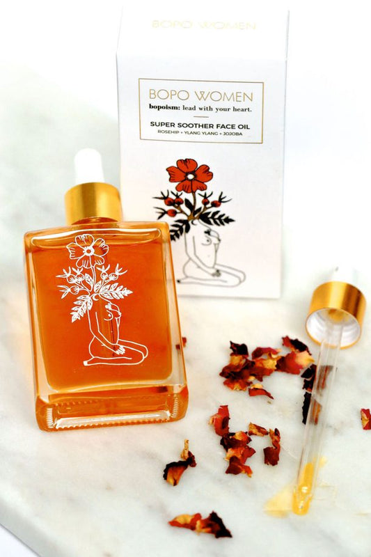 Image of Personal Care. Productname: Bopo Women Super Soother Face Oil in Oil colour by brand - Kabana