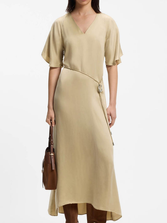 Image of Dresses. Product name - BOSS DERENA DRESS in Rust Copper colour by brand - Hugo Boss