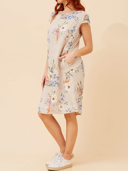 BOTTEGA MODA LINEN DRESS (Floral)