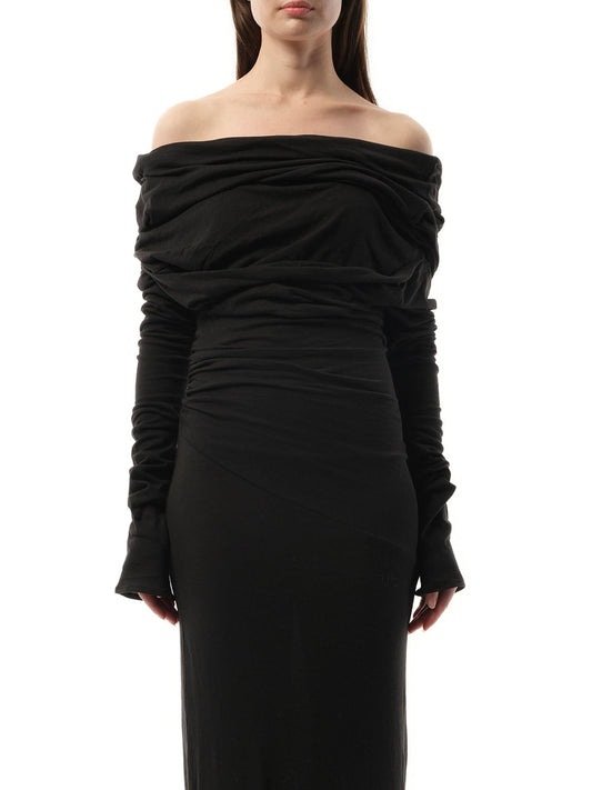 Image of Dresses. Productname: ENTIRE STUDIOS Bound Midi Dress in BLACK colour by brand - ENTIRE STUDIOS