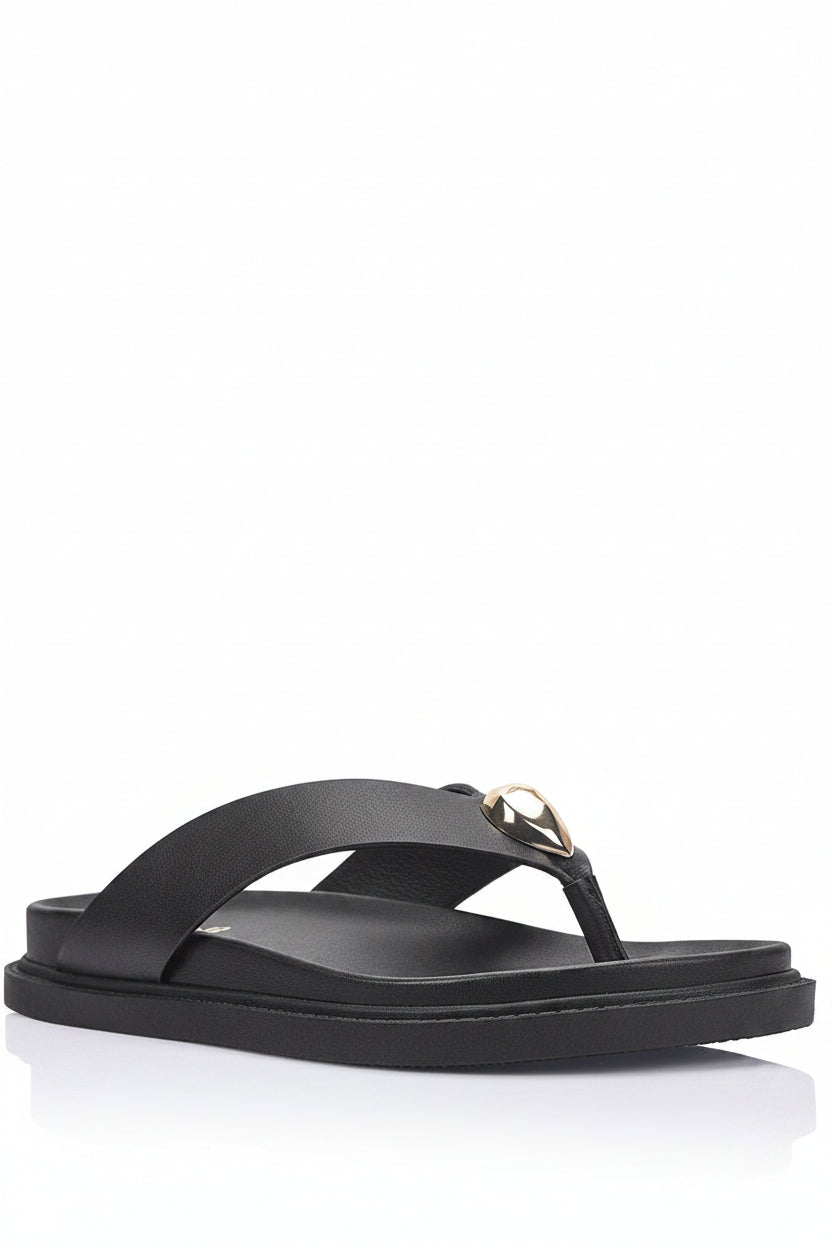 Betty Basics Bri Footbed Thongs (Black)