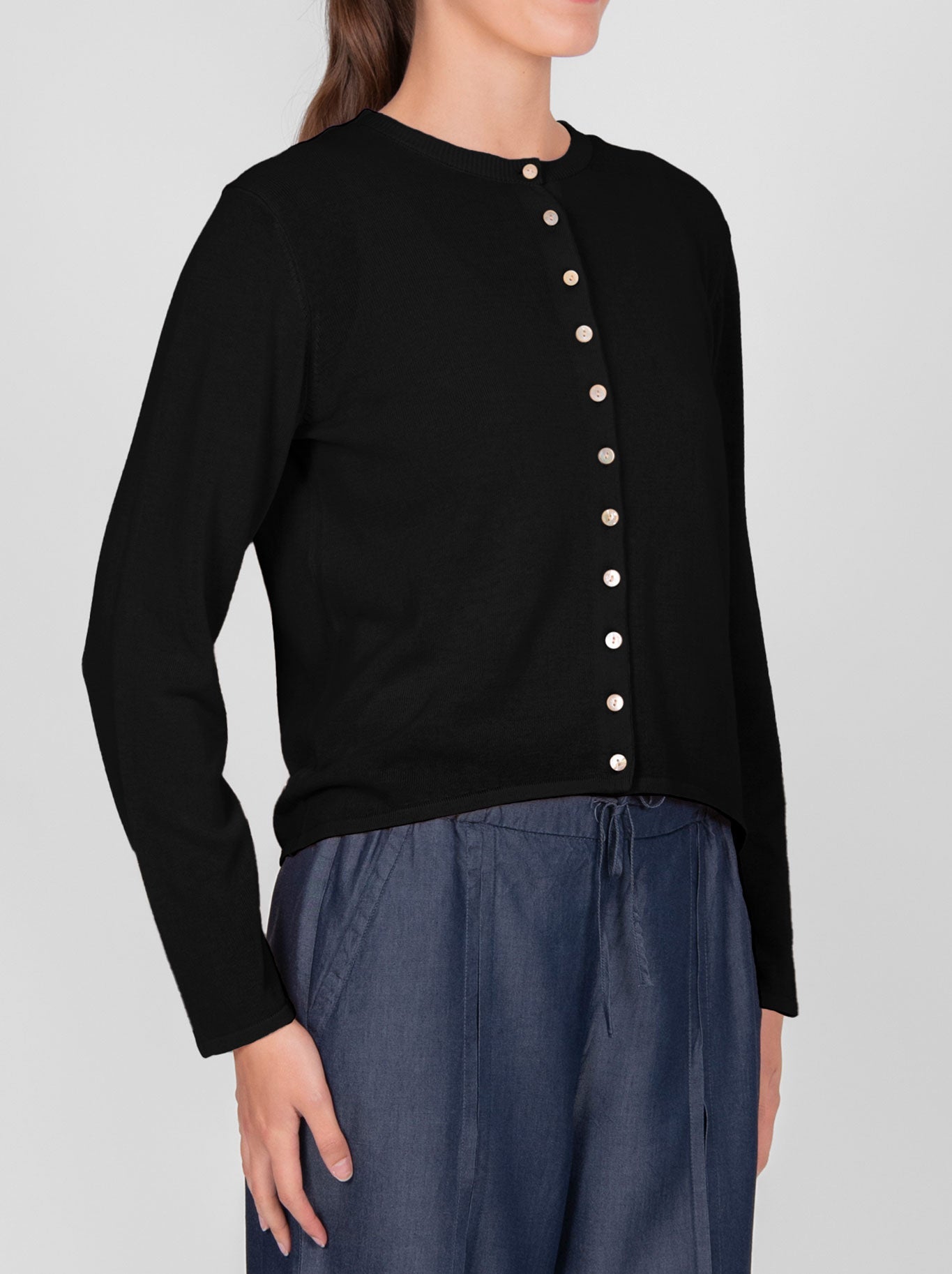 BRIDGE & LORD CURVED HEM CARDI (Peach)