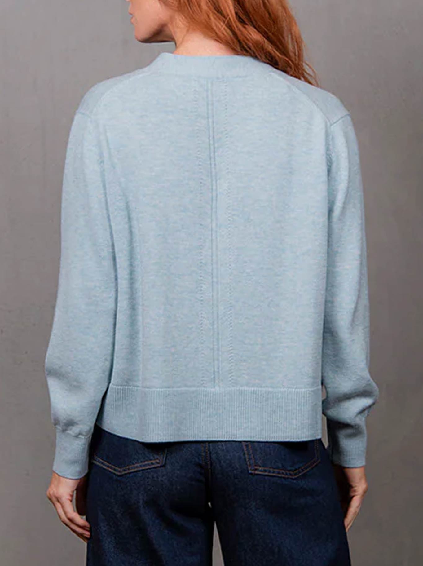 Bridge & Lord Vee Relaxed Crop Cardi (Aquamarine)