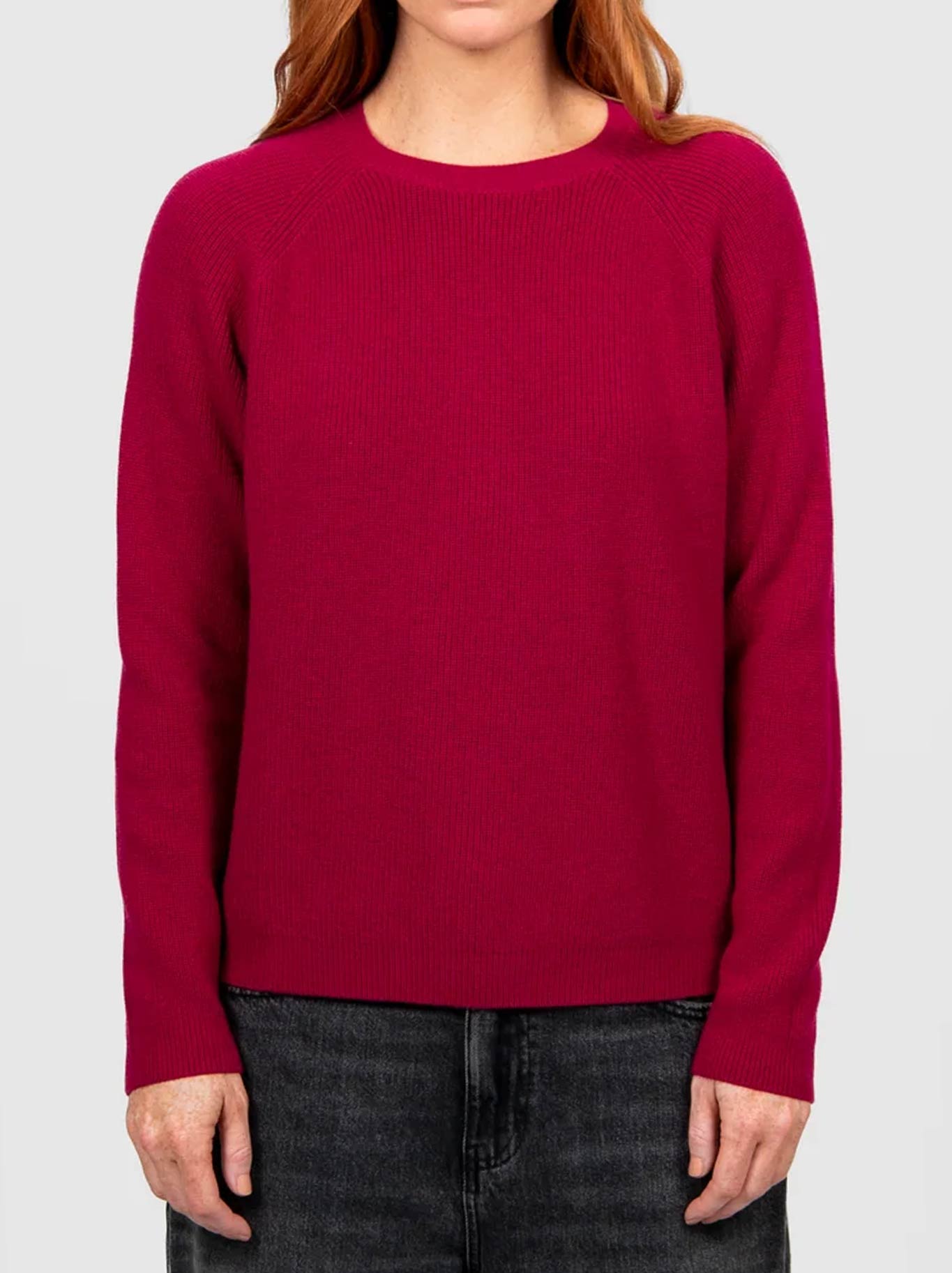 BRIDGE & LORD RIBBED RAGLAN PULLOVER (Black)
