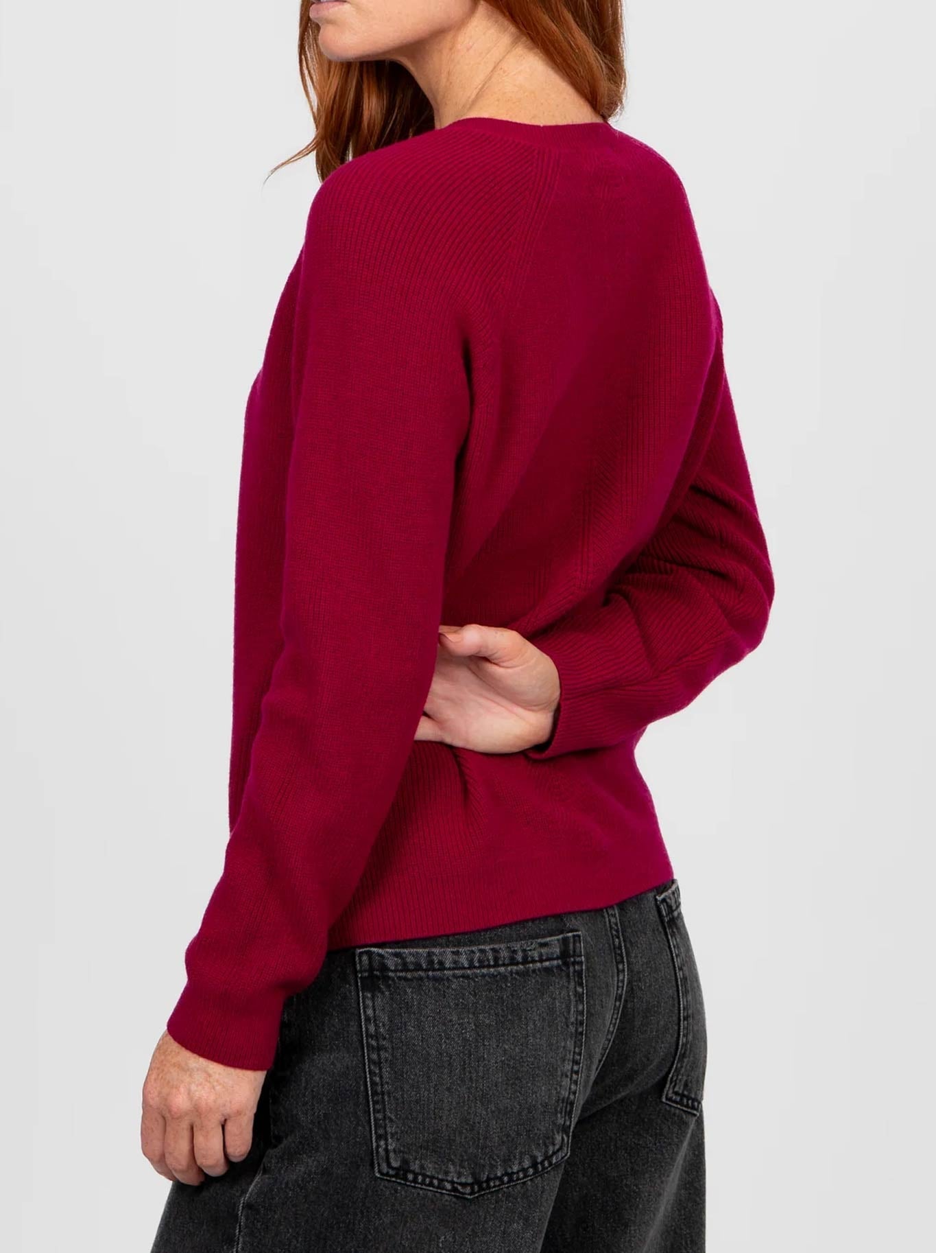 BRIDGE & LORD RIBBED RAGLAN PULLOVER (Black)