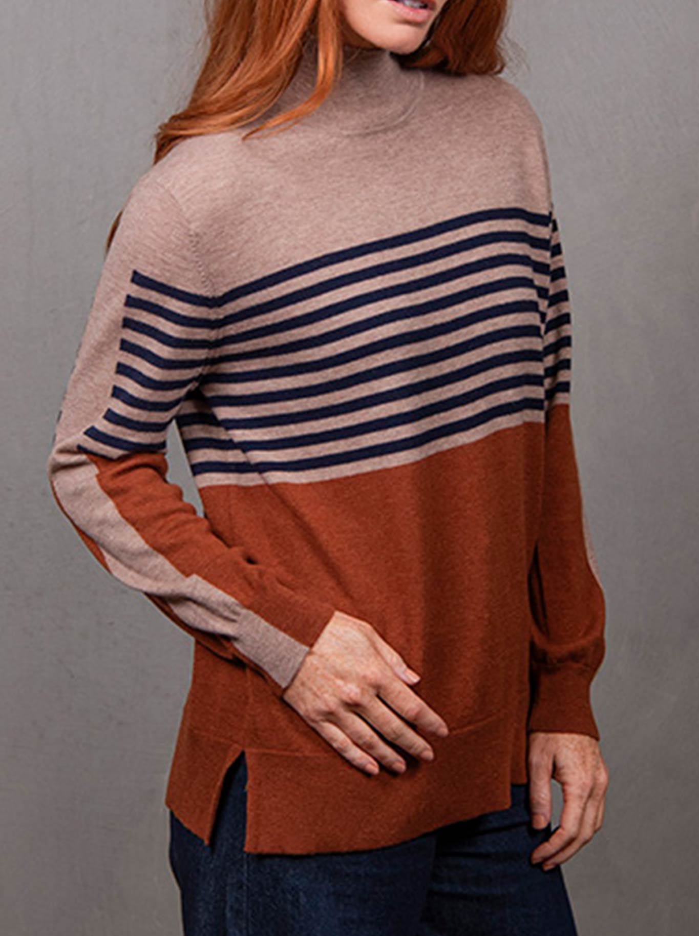 BRIDGE & LORD STRIPE COLOUR BLOCK KNIT (Multi)