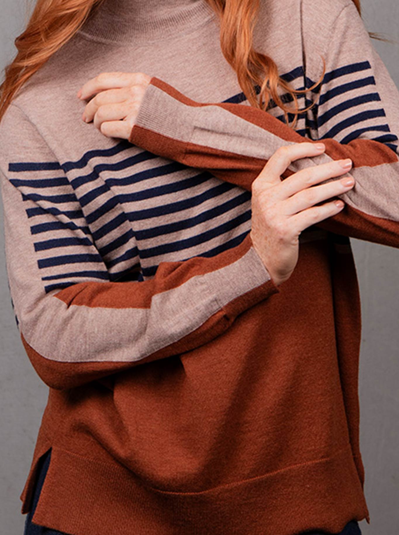BRIDGE & LORD STRIPE COLOUR BLOCK KNIT (Multi)