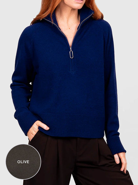 Bridge & Lord 1/2 Zip Raglan With Cuffs (Carbon Blue)