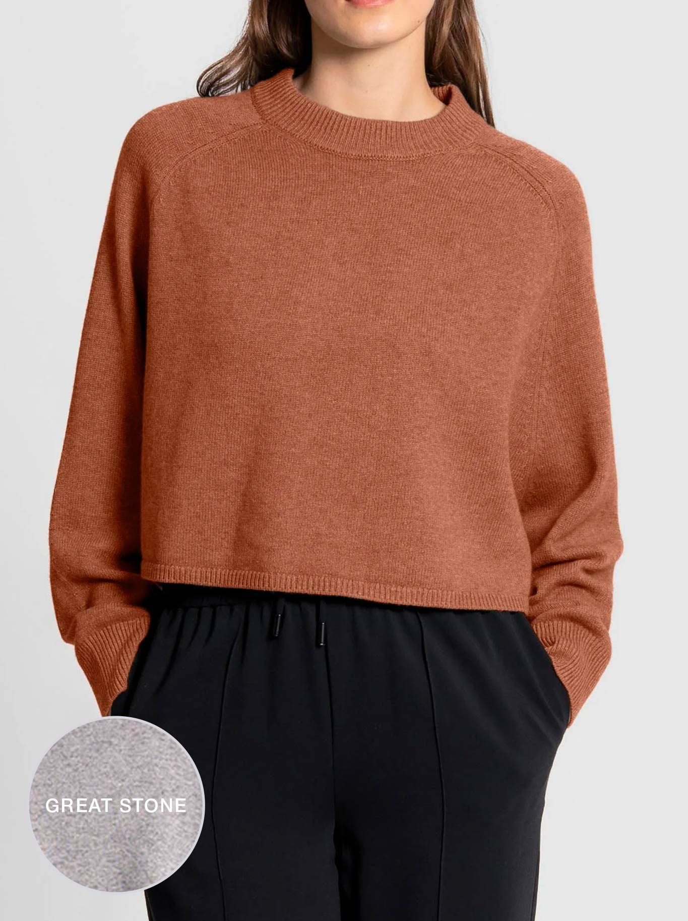 Fields Batwing Saddle Shoulder Pullover (Chestnut)