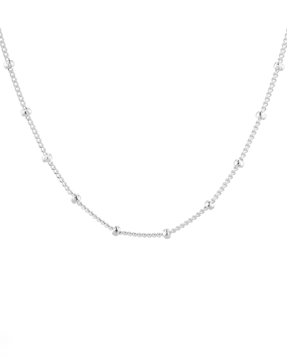 Image of Necklaces. Product name - Brooklyn Silver Station Chain Necklace in colour by brand - LAVANA