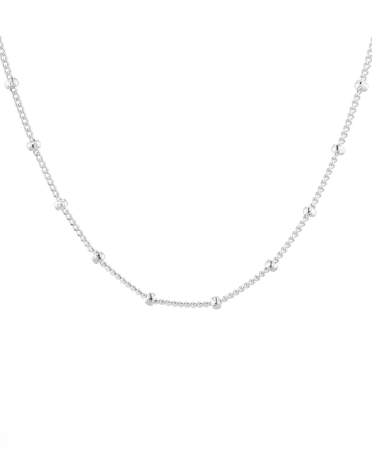 Image of Necklaces. Product name - Brooklyn Silver Station Chain Necklace in colour by brand - LAVANA