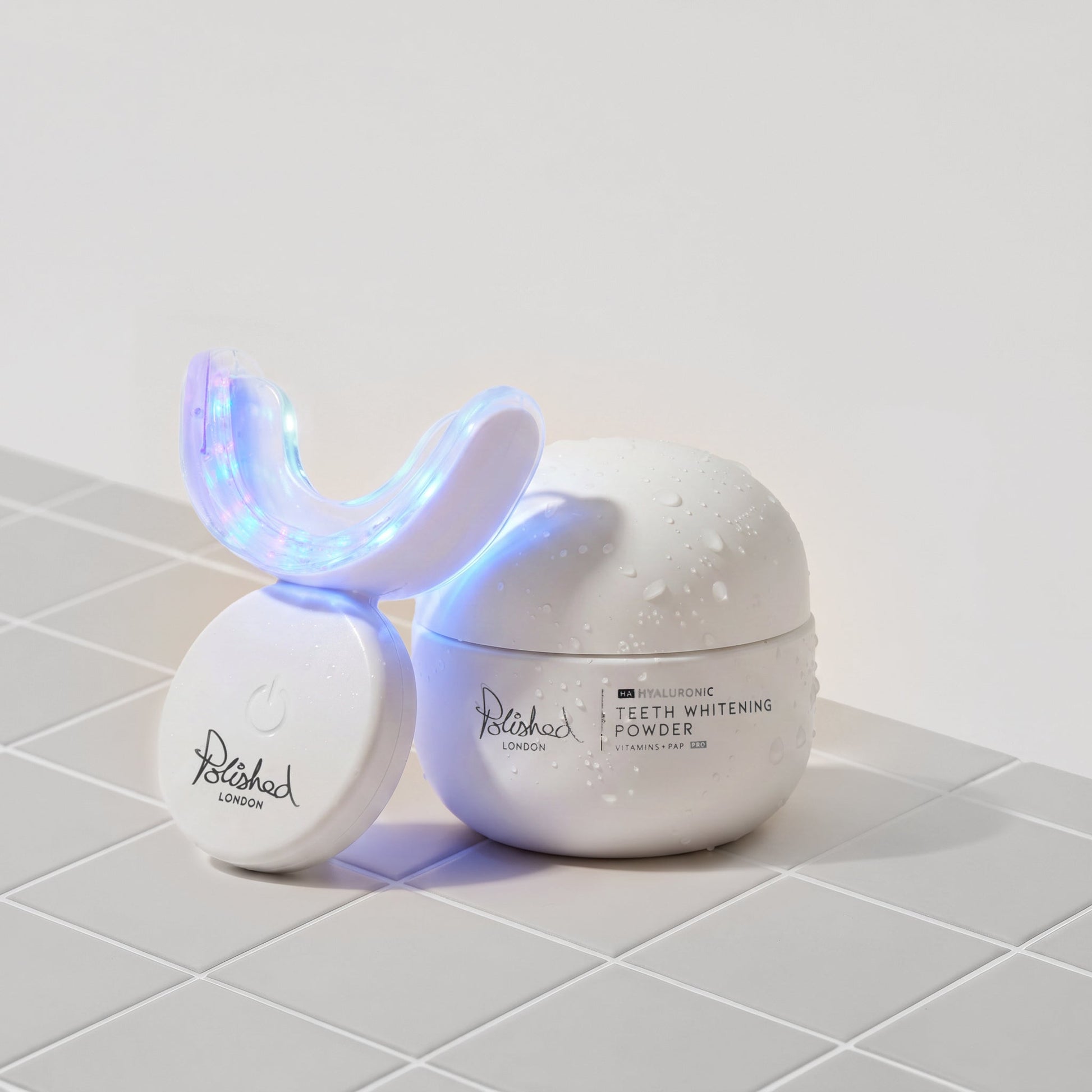 Image of Teeth Whiteners. Product name - Teeth Whitening Kit & Powder Bundle in colour by brand - Polished London