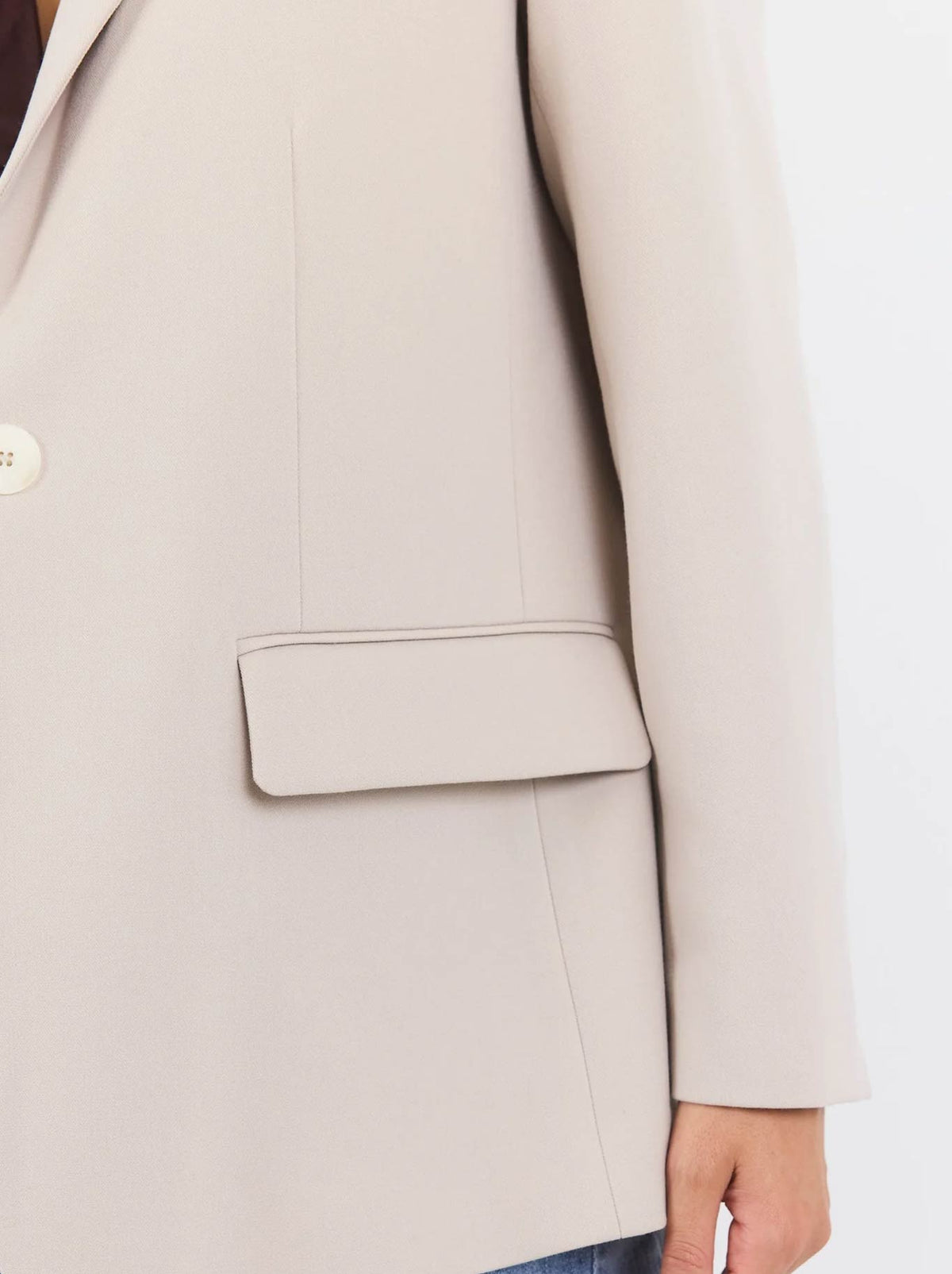 BY ROSA CONFINE BUTTON SLEEVE BLAZER (Taupe)