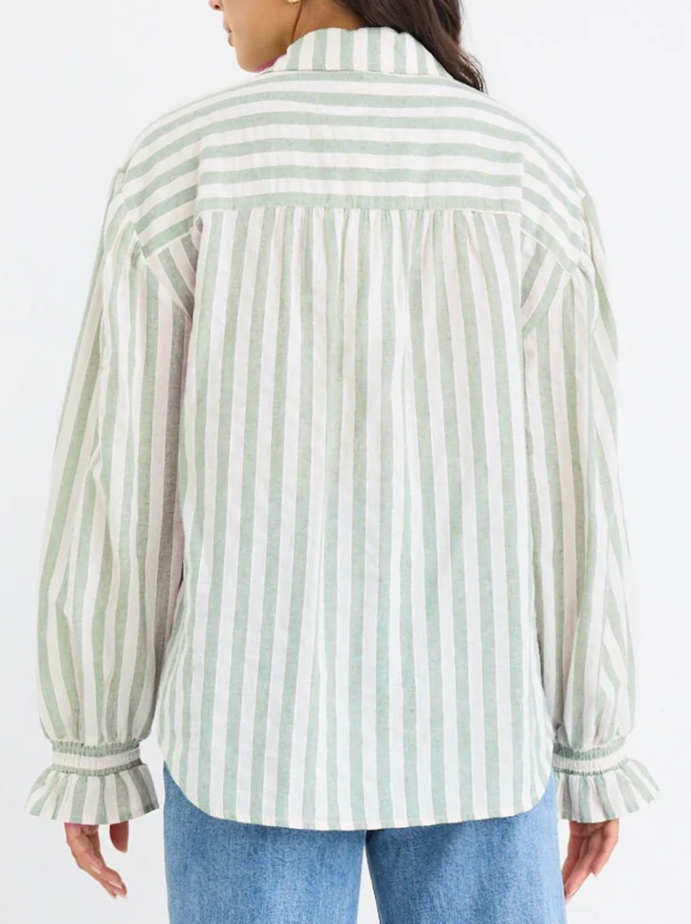 By Rosa Connection Stripe Shirt (Moss)