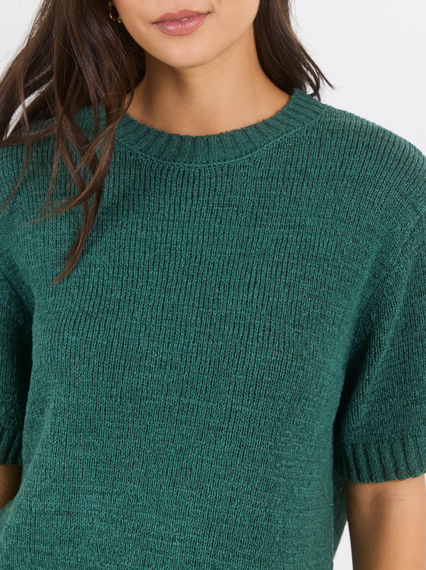 By Rosa Loveable Tape Yarn Knit Tee (Petrol)