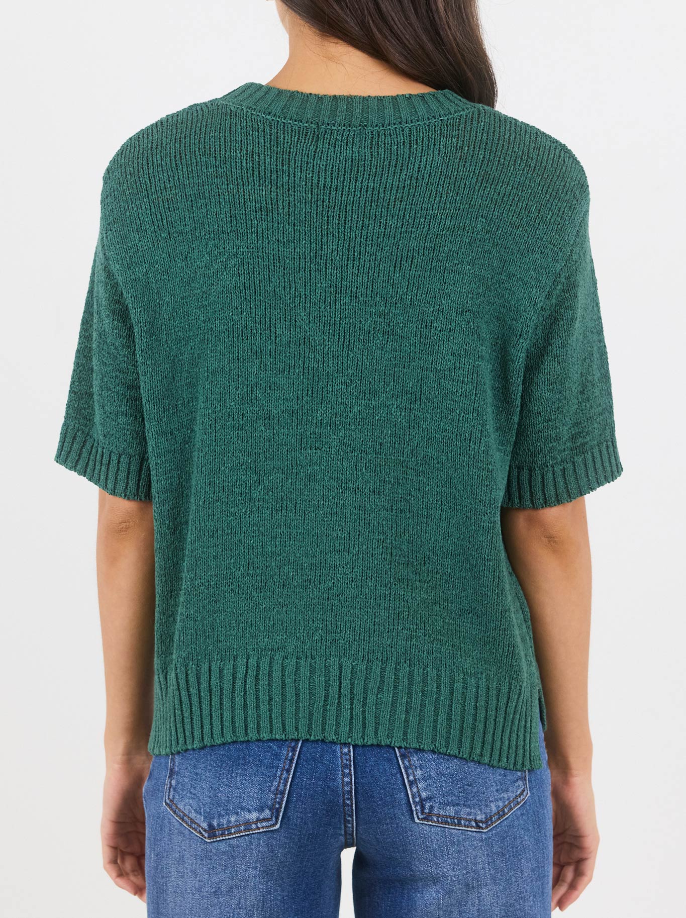 By Rosa Loveable Tape Yarn Knit Tee (Petrol)