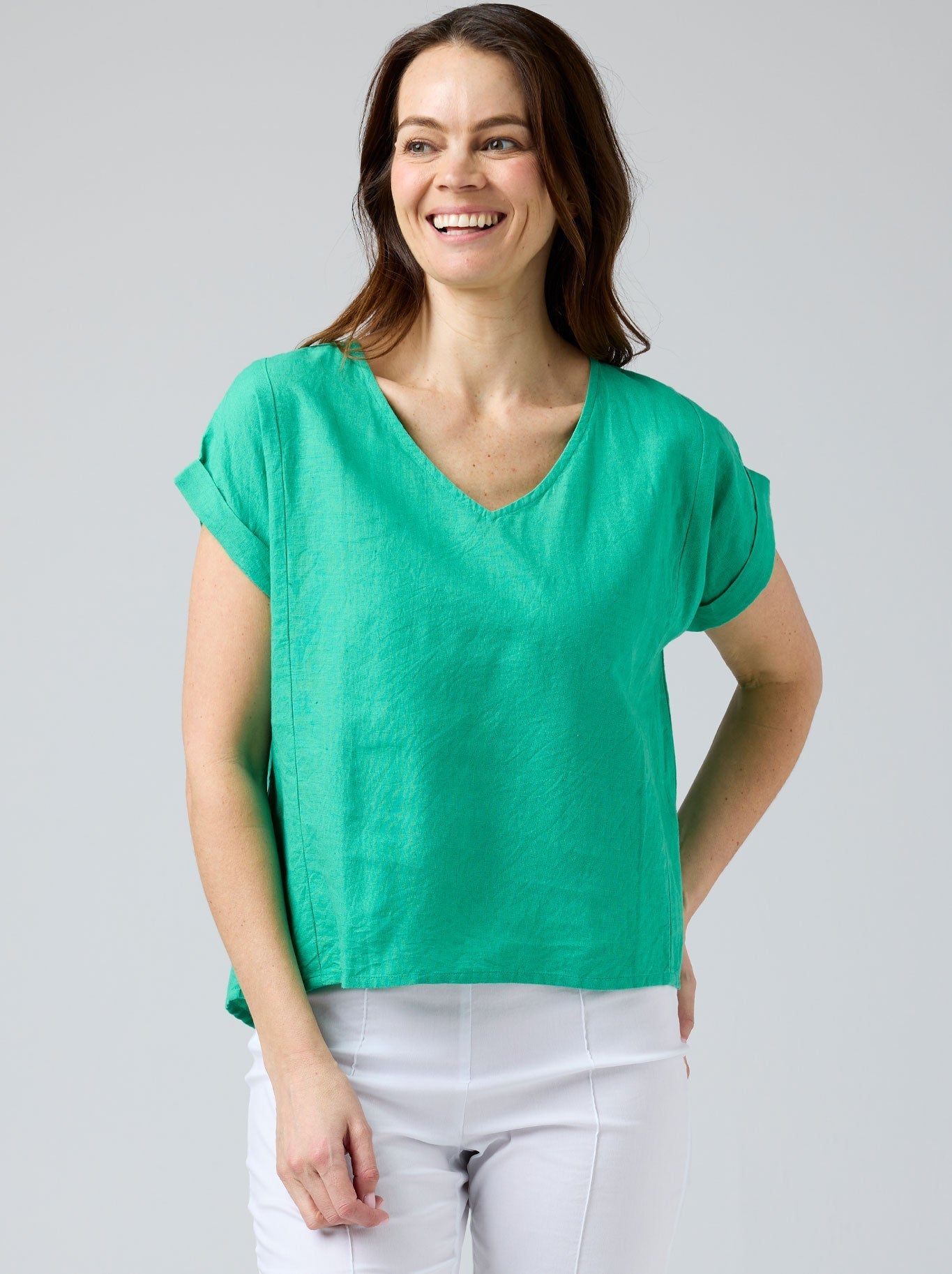 CAKE TALIA LINEN TOP (Green)