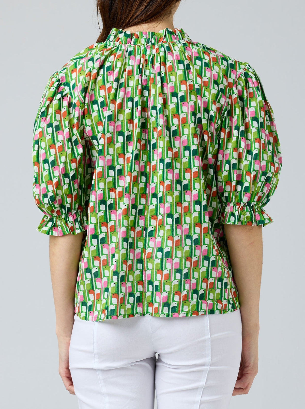 CAKE TIE NECK BLOUSE (Folk Flower)