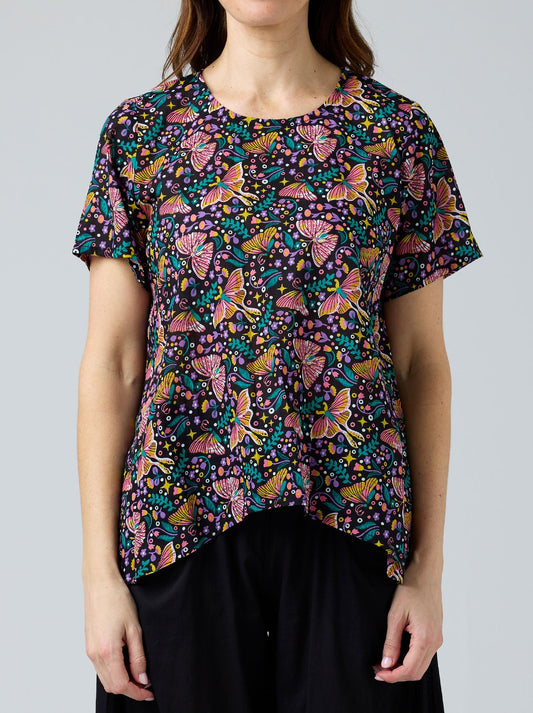 Image of a model wearing Tops. Productname: CAKE ZIMMI TOP in Butterfly colour by brand - Cake