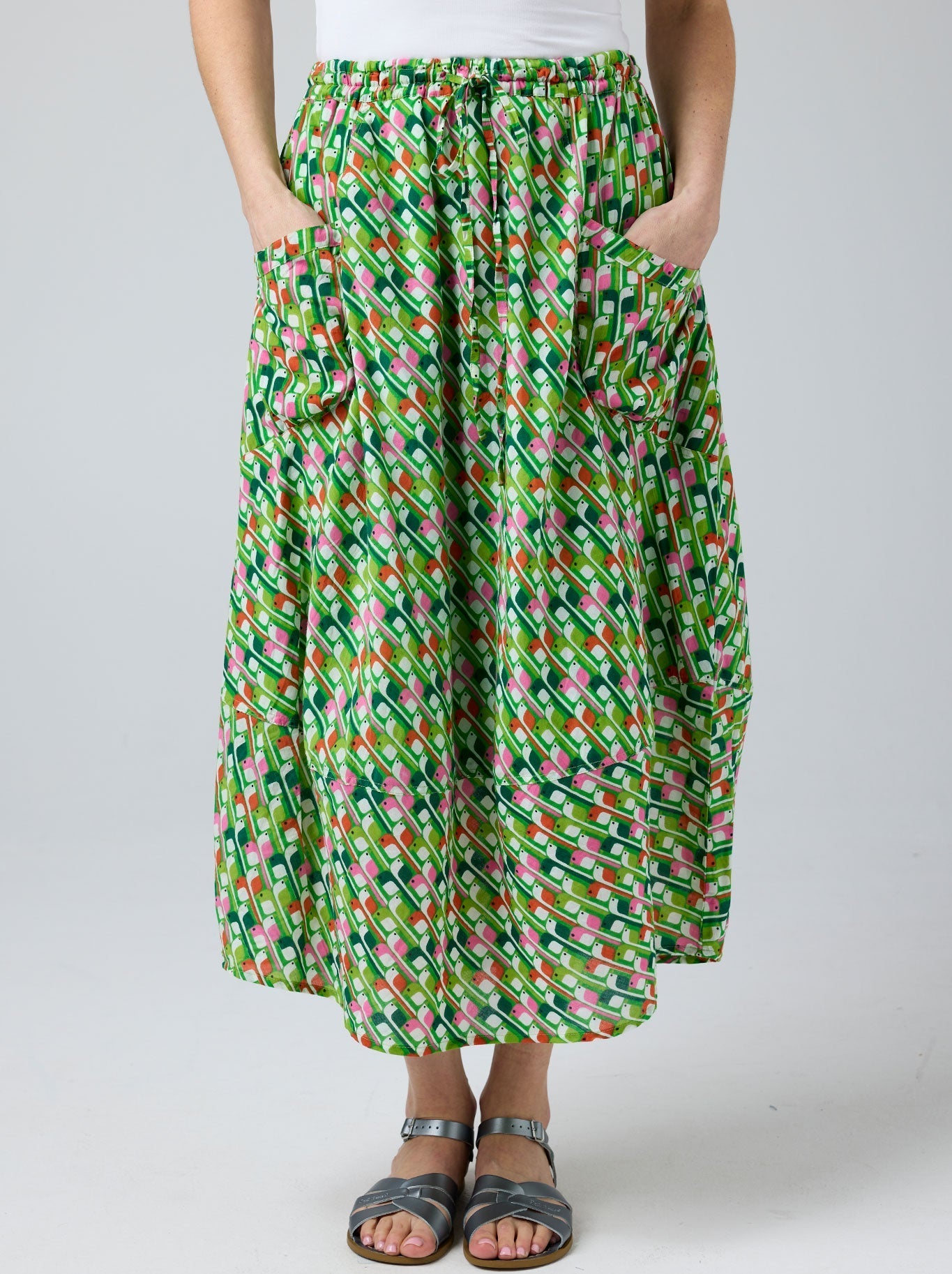 Cake Pocket Panel Skirt (Folk Flower)
