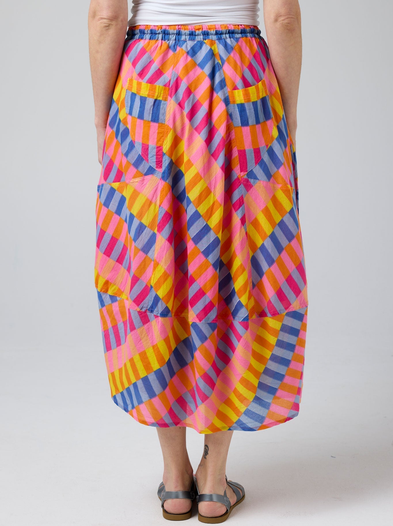 CAKE POCKET PANEL SKIRT (Pink Block)