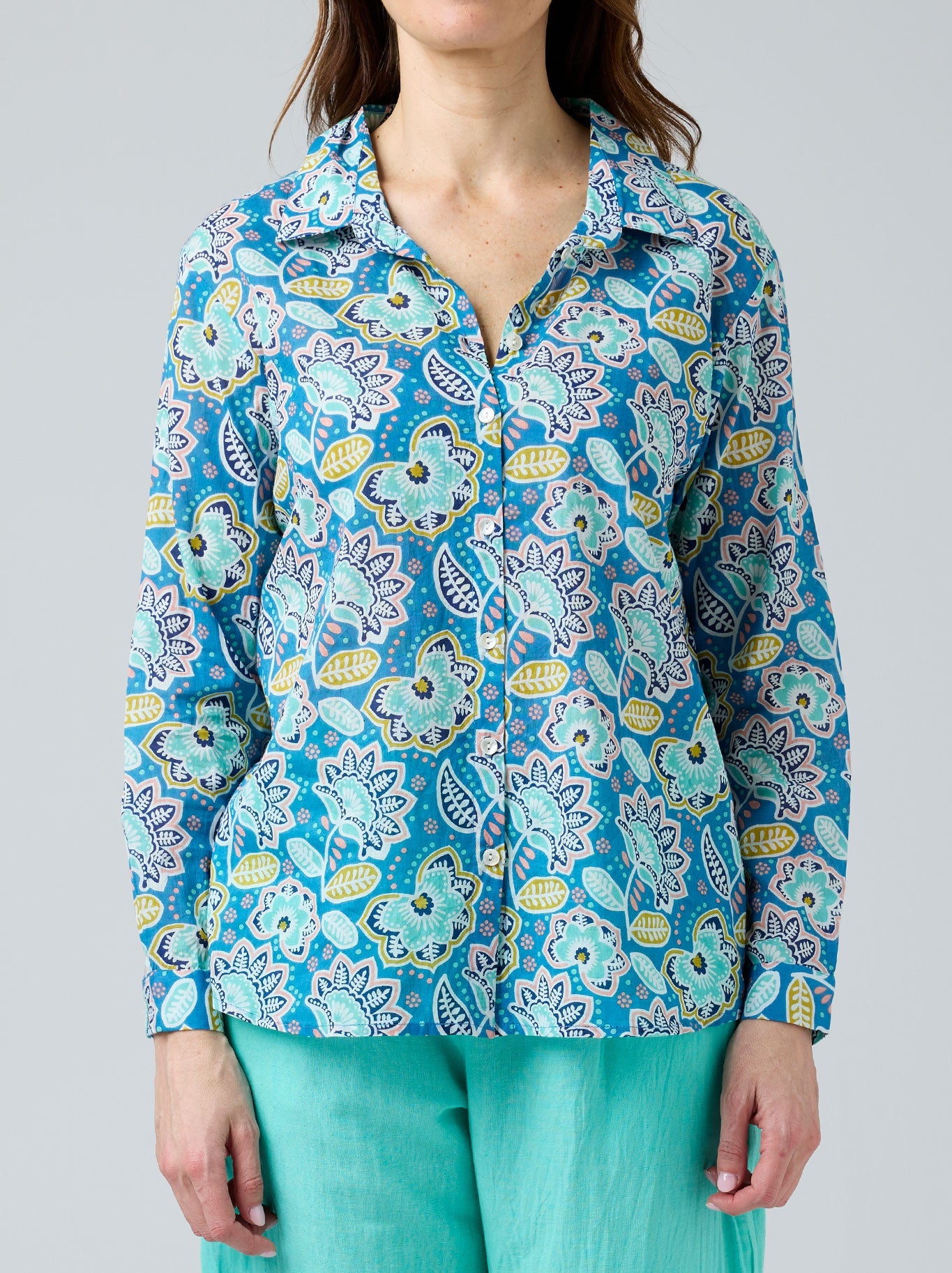 Image of Shirts. Productname: Cake Boyfriend Shirt in Blue White Circle colour by brand - Cake