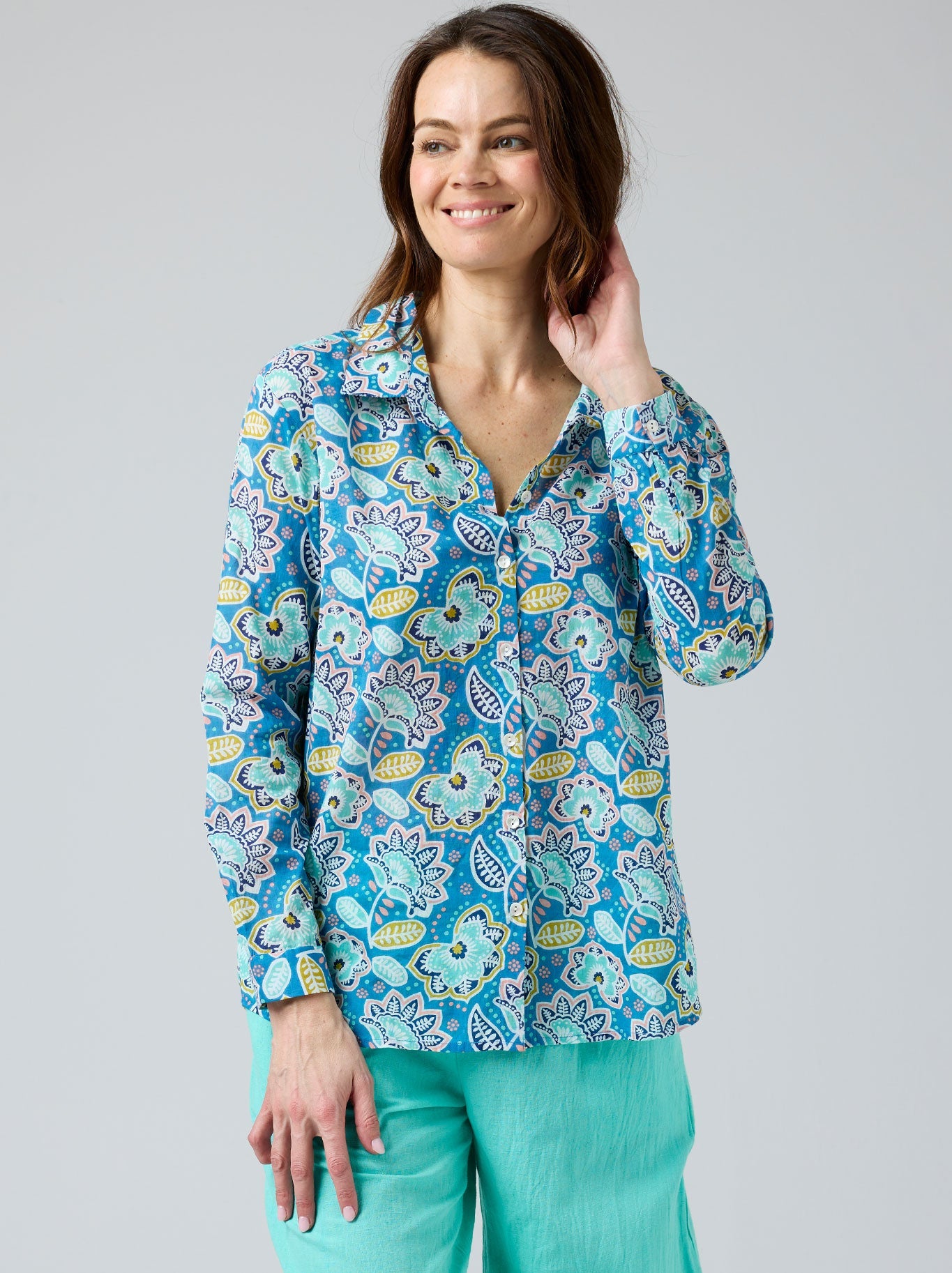 Cake Boyfriend Shirt (Blue White Circle)