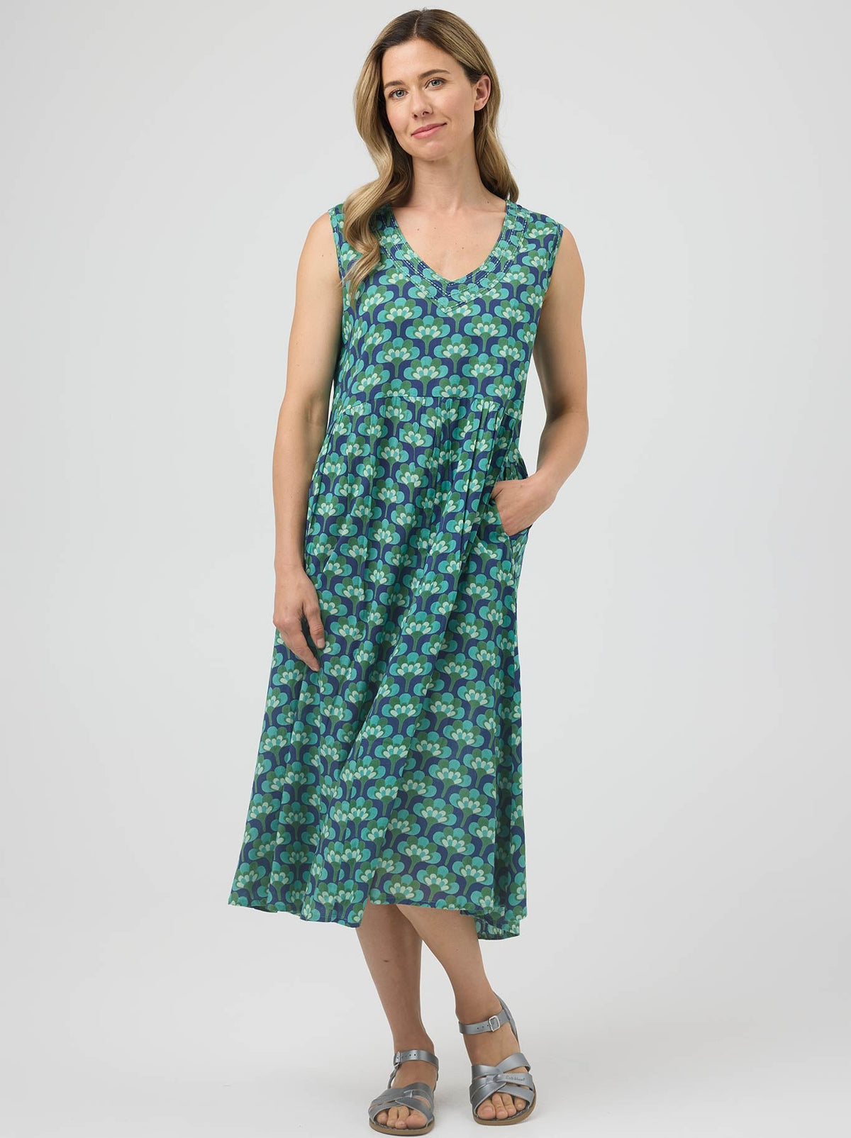 Image of Dresses. Product name - Cake Savita Dress in Broccoli colour by brand - Cake