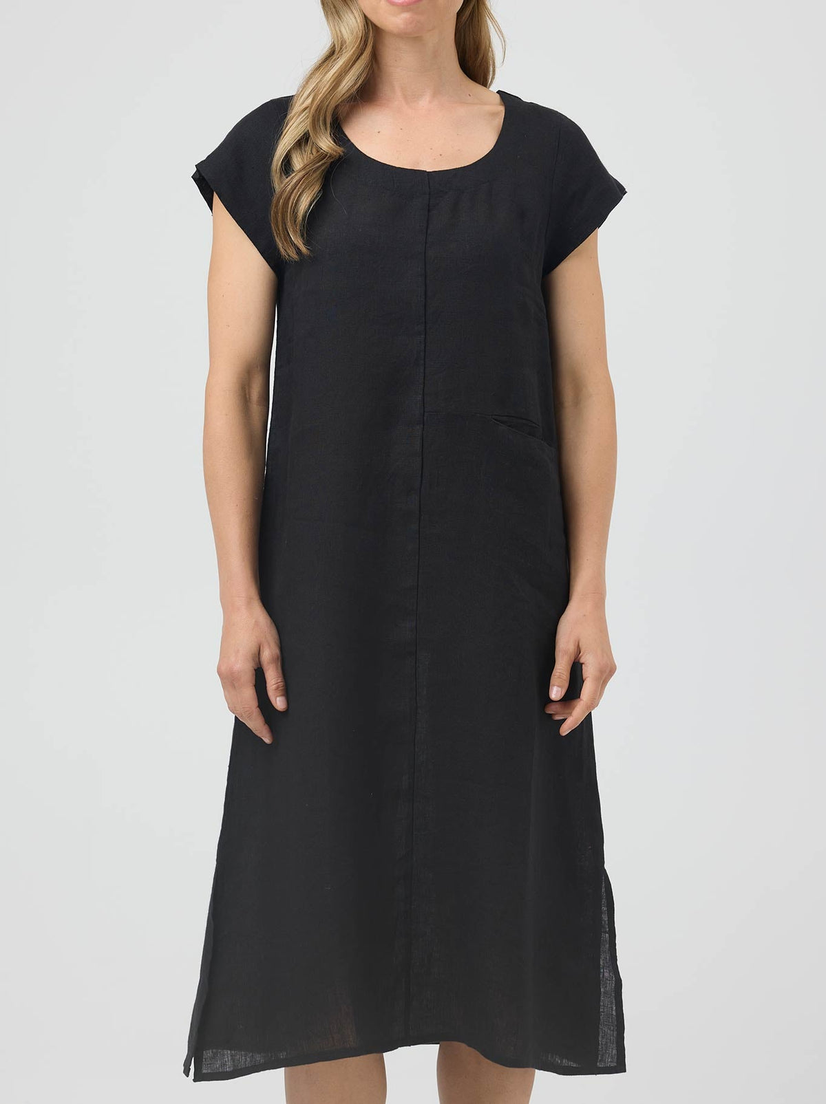Cake Elena Linen Dress (Black)