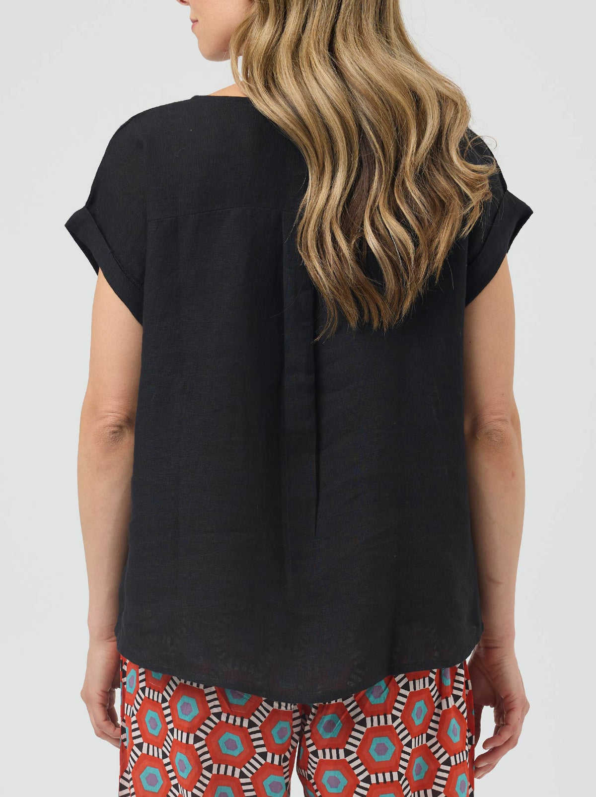 Cake Talia Linen Top (Black)