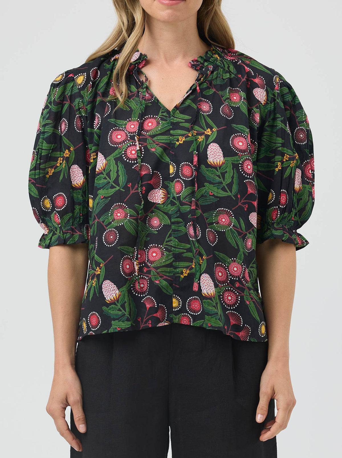 Cake Tie Neck Blouse (Native)