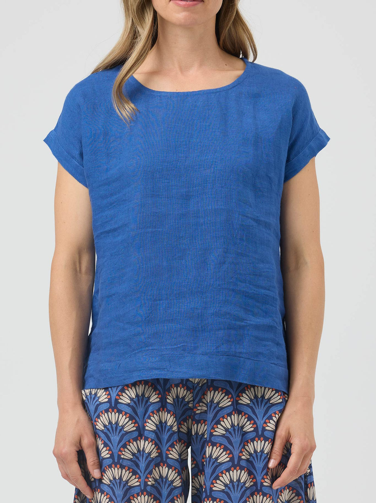 Cake Vicky Linen Top (Blue)