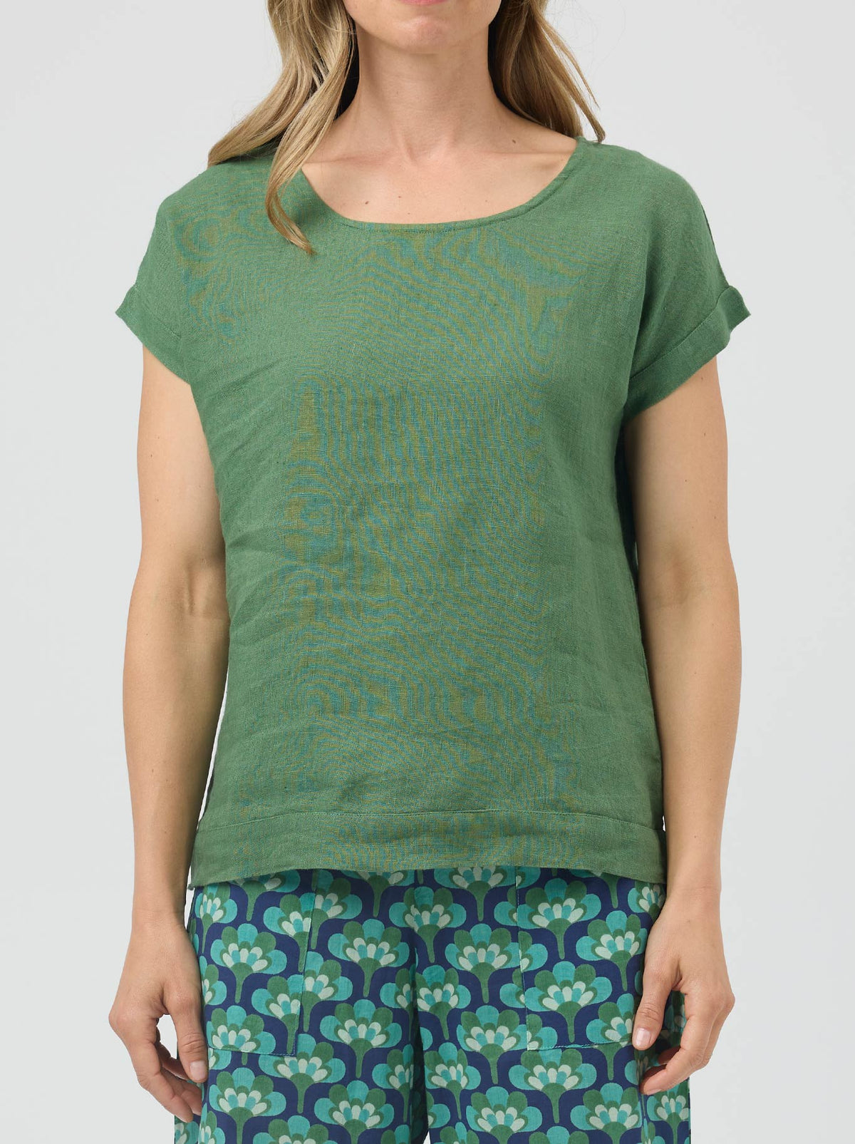 Cake Vicky Linen Top (Blue)